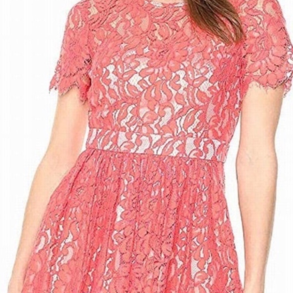 Eliza J size 12 Fit and Flare coral dress NWT